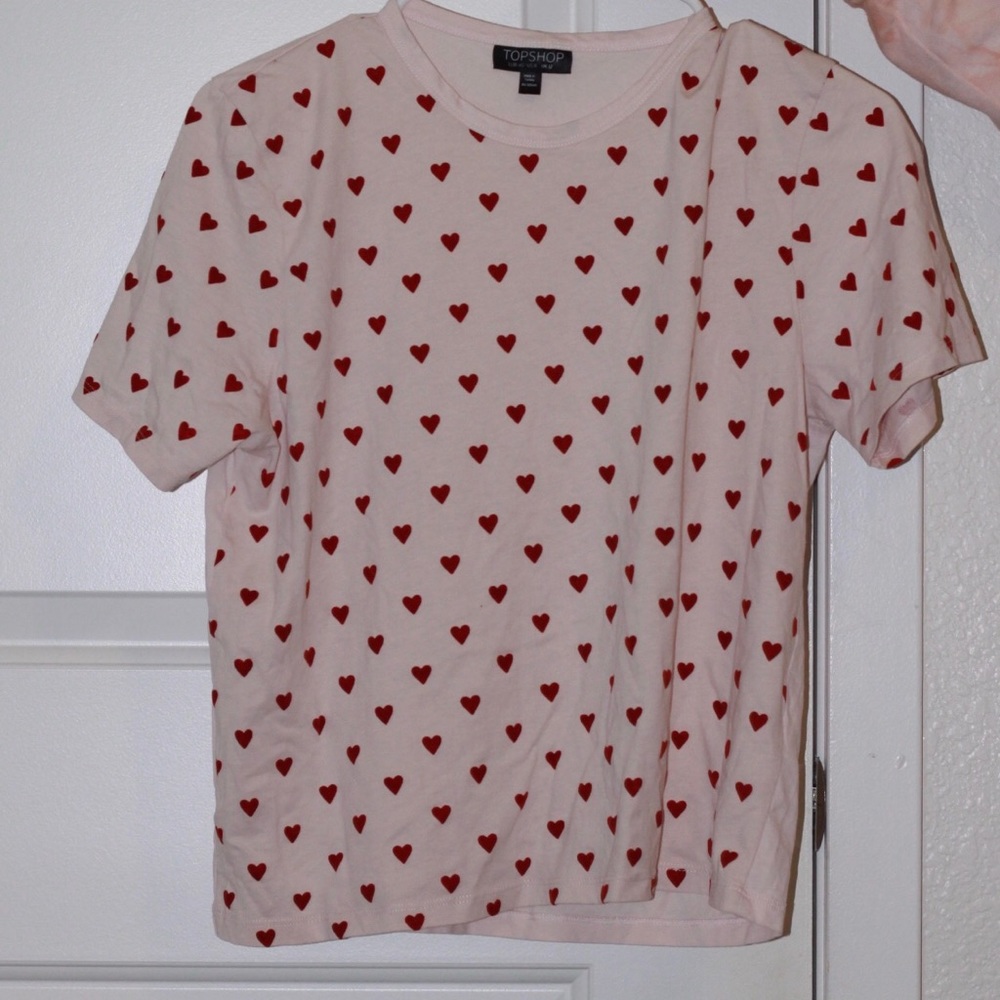 topshop heart patterned t shirt